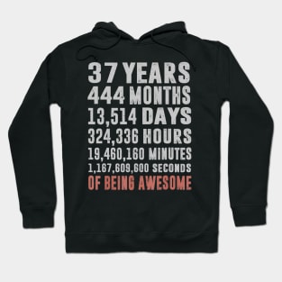 37 Years Old 444 Months 37th Birthday Vintage 1982 Hoodie